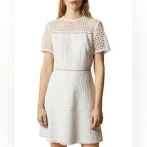 TED BAKER Allara Short-Sleeve Lace Mini Dress